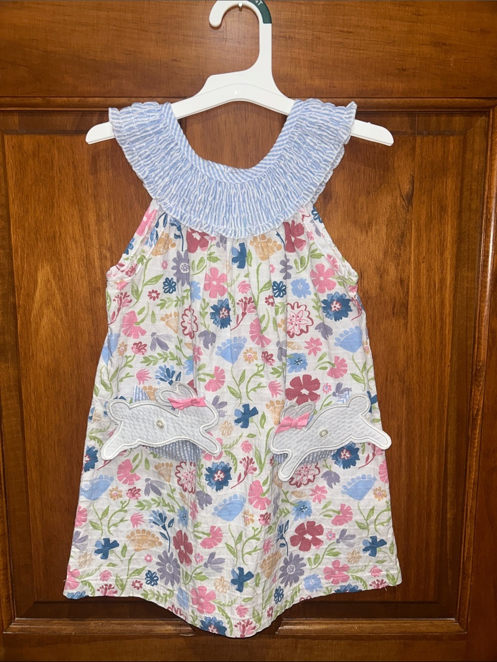 Mud Pie Easter bunny cotton floral dress size 4T
